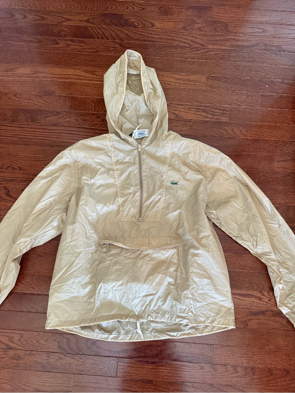 Lacoste Cream Hooded Puffer Pullover Anorak